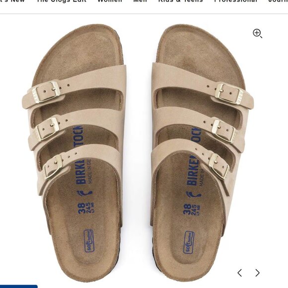 Birkenstock Florida Fresh Soft Footbed  Nubuck Leather Sandcastle NEW NWT 39 / 8 - Picture 1 of 8